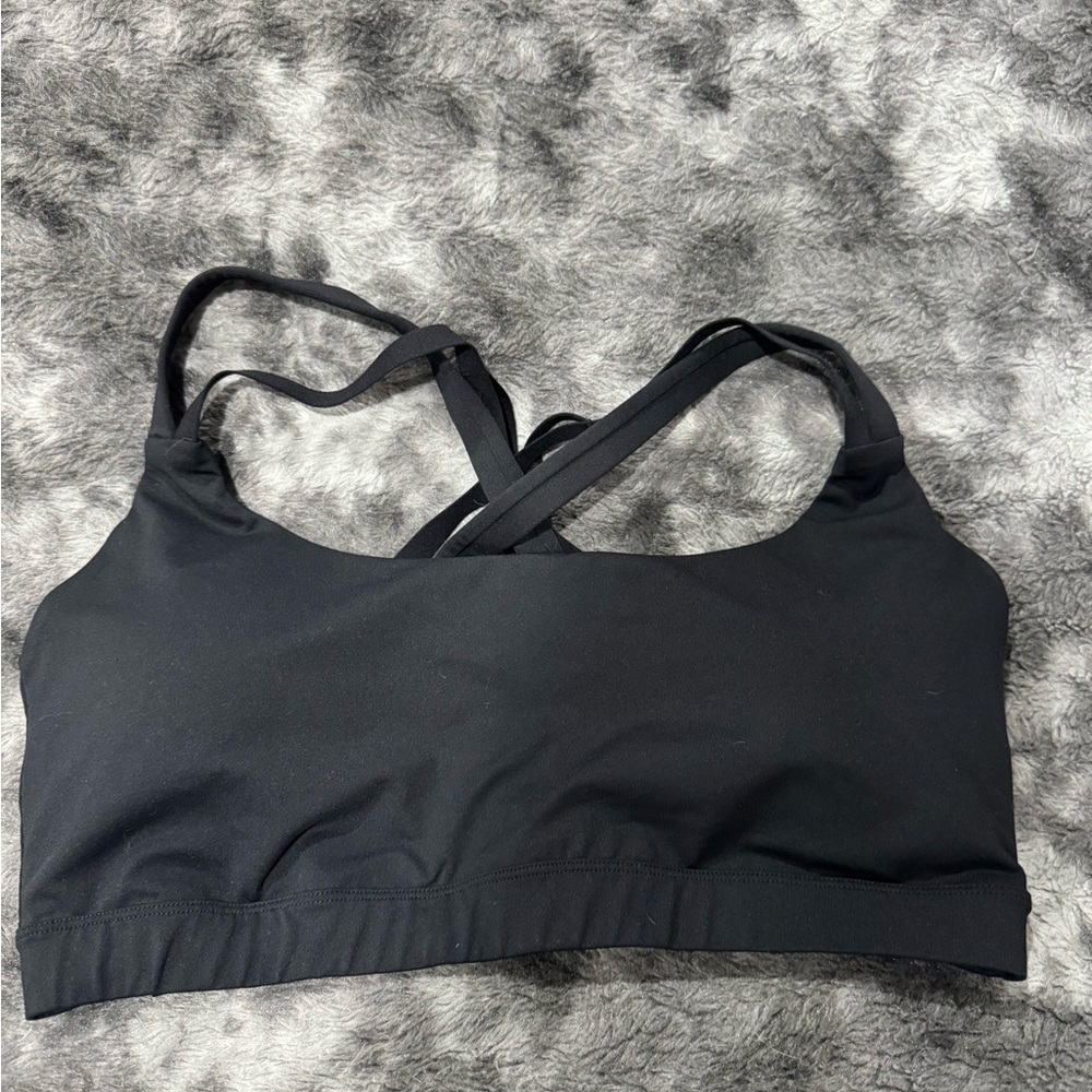 Fabletics Black Strappy Low-Impact Sports Bra